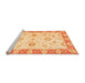 Sideview of Machine Washable Oriental Orange Traditional Area Rugs, wshabs3933org