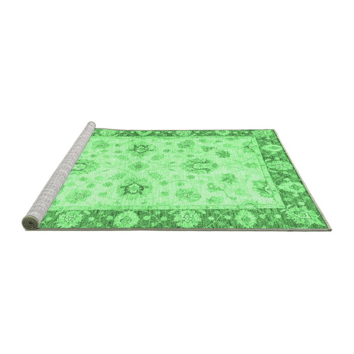 Sideview of Machine Washable Oriental Emerald Green Traditional Area Rugs, wshabs3933emgrn