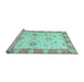 Sideview of Machine Washable Oriental Light Blue Traditional Rug, wshabs3933lblu