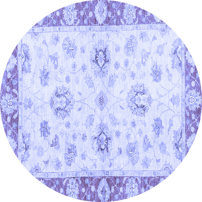 Round Oriental Blue Traditional Rug, abs3933blu