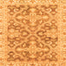 Square Machine Washable Oriental Orange Traditional Area Rugs, wshabs3934org