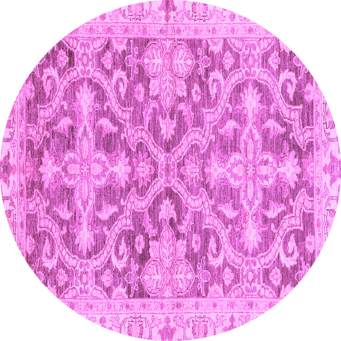 Round Machine Washable Oriental Purple Traditional Area Rugs, wshabs3934pur