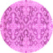 Round Oriental Purple Traditional Rug, abs3934pur