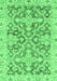 Machine Washable Oriental Emerald Green Traditional Area Rugs, wshabs3934emgrn