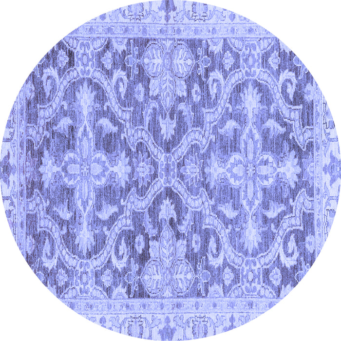 Round Oriental Blue Traditional Rug, abs3934blu
