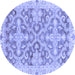 Round Oriental Blue Traditional Rug, abs3934blu