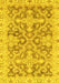 Machine Washable Oriental Yellow Traditional Rug, wshabs3934yw