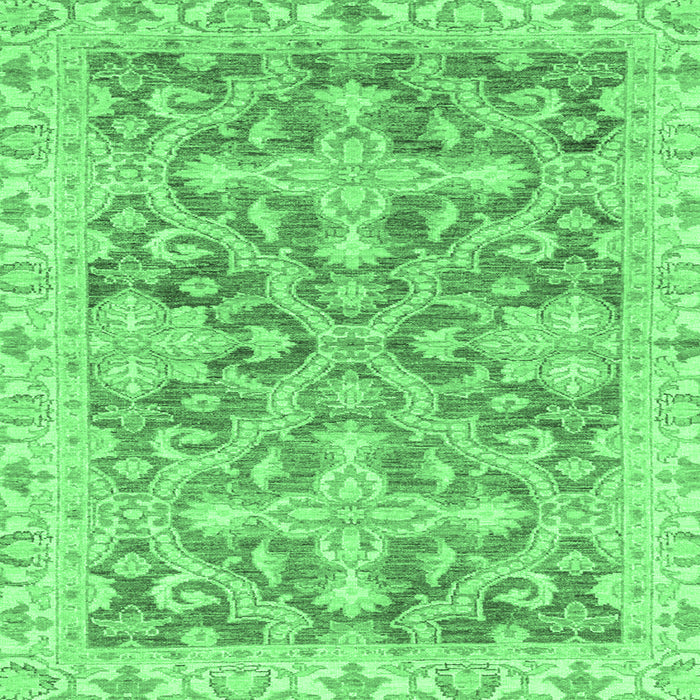 Square Oriental Emerald Green Traditional Rug, abs3934emgrn