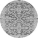 Round Oriental Gray Traditional Rug, abs3934gry