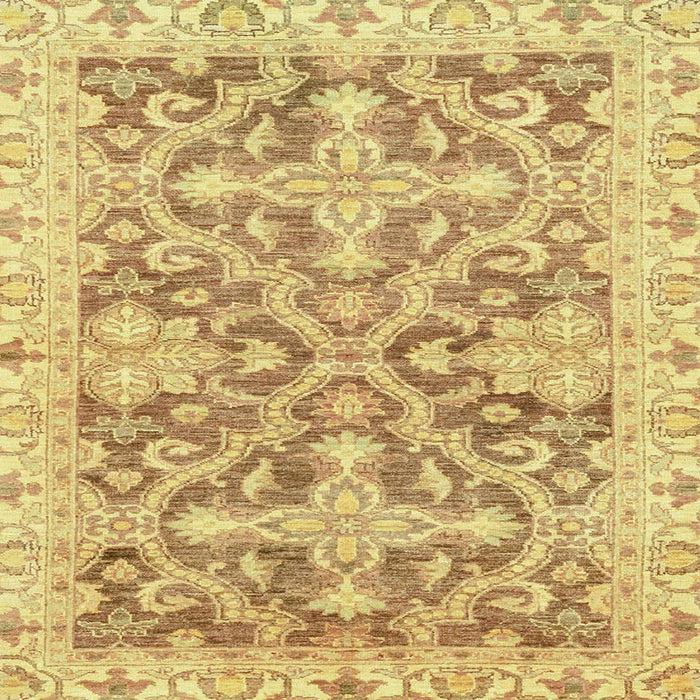 Square Abstract Cinnamon Brown Oriental Rug, abs3934