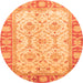 Round Oriental Orange Modern Rug, abs3935org