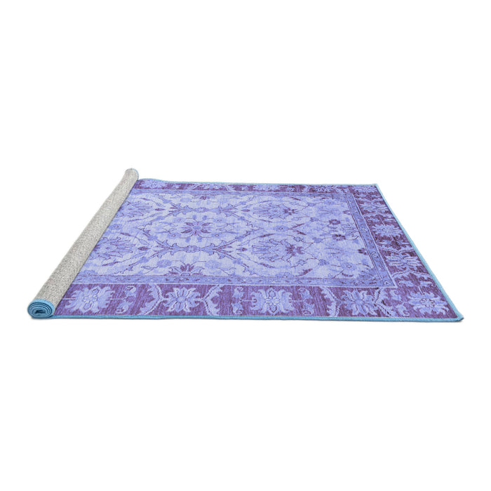 Sideview of Machine Washable Oriental Blue Modern Rug, wshabs3935blu