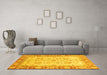 Machine Washable Oriental Yellow Modern Rug in a Living Room, wshabs3935yw