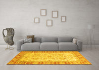 Machine Washable Oriental Yellow Modern Rug, wshabs3935yw