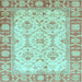 Square Oriental Light Blue Modern Rug, abs3935lblu