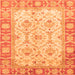 Square Machine Washable Oriental Orange Modern Area Rugs, wshabs3935org