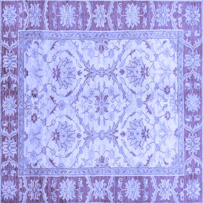 Square Machine Washable Oriental Blue Modern Rug, wshabs3935blu