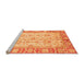 Sideview of Machine Washable Oriental Orange Modern Area Rugs, wshabs3935org