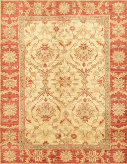 Abstract Chrome Gold Yellow Oriental Rug, abs3935