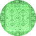 Round Oriental Emerald Green Modern Rug, abs3935emgrn