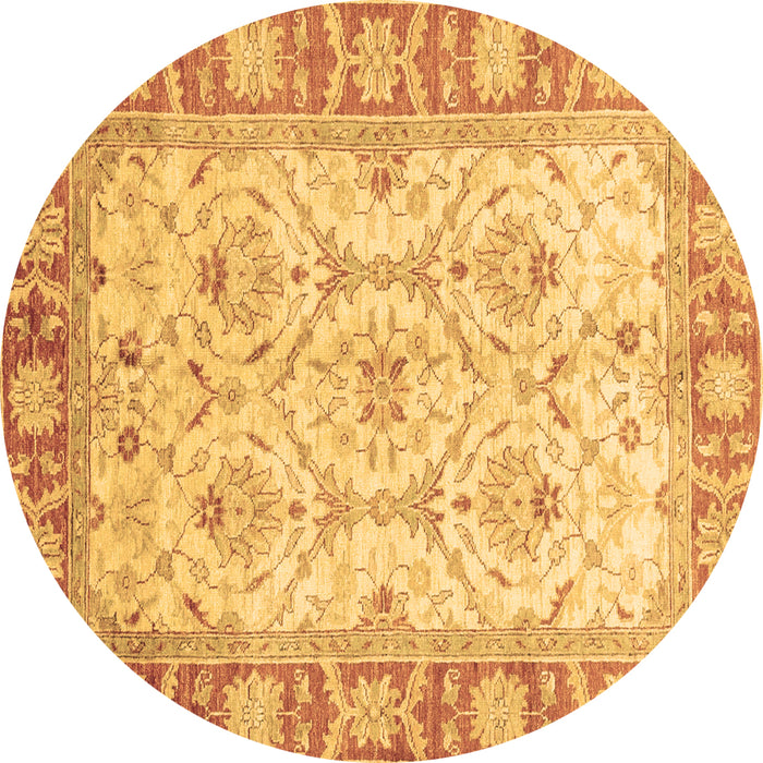 Round Oriental Brown Modern Rug, abs3935brn