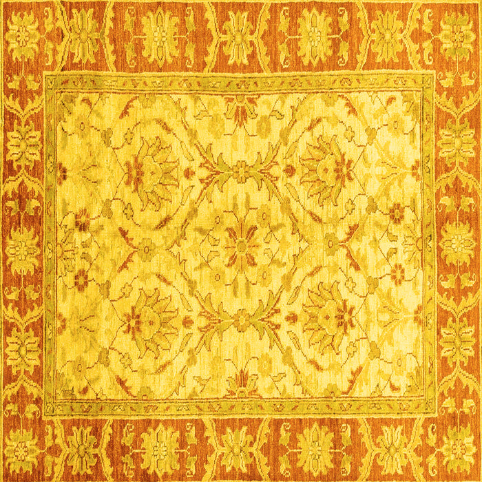 Square Oriental Yellow Modern Rug, abs3935yw