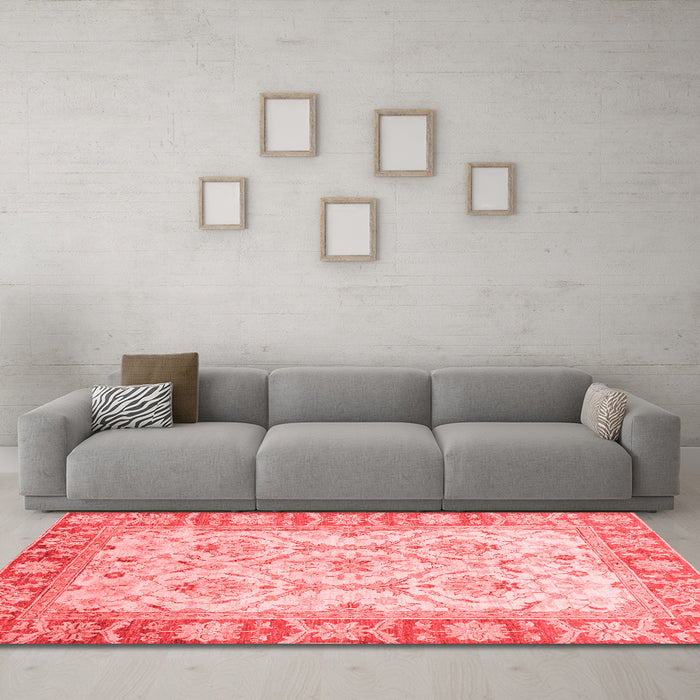 Modern Red Washable Rugs