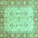 Square Oriental Turquoise Modern Rug, abs3935turq