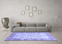 Machine Washable Oriental Blue Modern Rug, wshabs3935blu