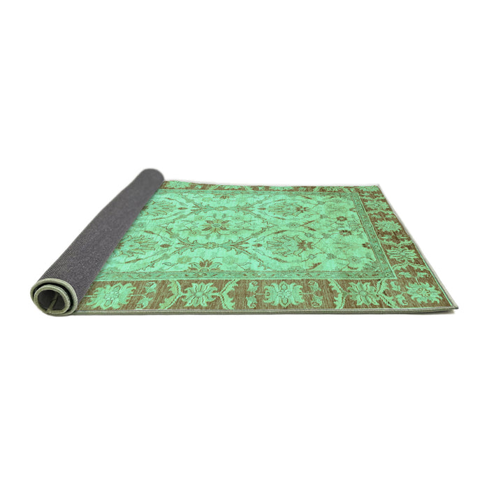 Sideview of Oriental Turquoise Modern Rug, abs3935turq
