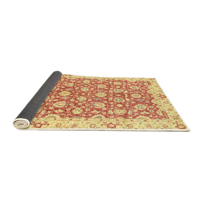 Sideview of Abstract Chrome Gold Yellow Oriental Rug, abs3936