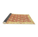 Sideview of Abstract Chrome Gold Yellow Oriental Rug, abs3936