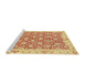 Sideview of Machine Washable Abstract Chrome Gold Yellow Rug, wshabs3936