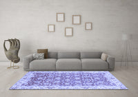 Machine Washable Oriental Blue Modern Rug, wshabs3936blu