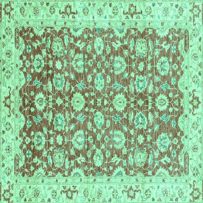 Square Machine Washable Oriental Turquoise Modern Area Rugs, wshabs3936turq