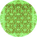 Round Oriental Green Modern Rug, abs3936grn