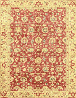 Abstract Chrome Gold Yellow Oriental Rug, abs3936