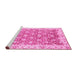 Sideview of Machine Washable Oriental Pink Modern Rug, wshabs3936pnk