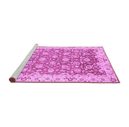 Sideview of Machine Washable Oriental Purple Modern Area Rugs, wshabs3936pur