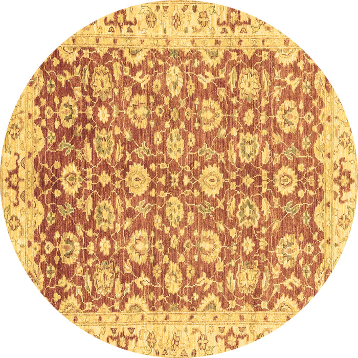 Round Oriental Brown Modern Rug, abs3936brn