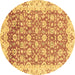 Round Oriental Brown Modern Rug, abs3936brn