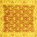 Square Machine Washable Oriental Yellow Modern Rug, wshabs3936yw