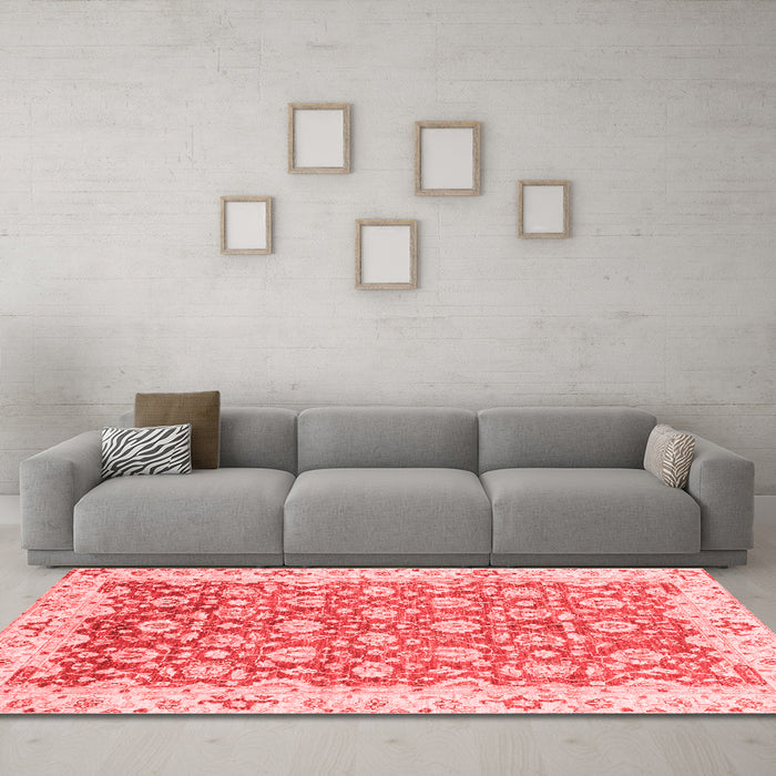 Modern Red Washable Rugs