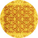 Round Oriental Yellow Modern Rug, abs3936yw