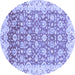 Round Oriental Blue Modern Rug, abs3936blu