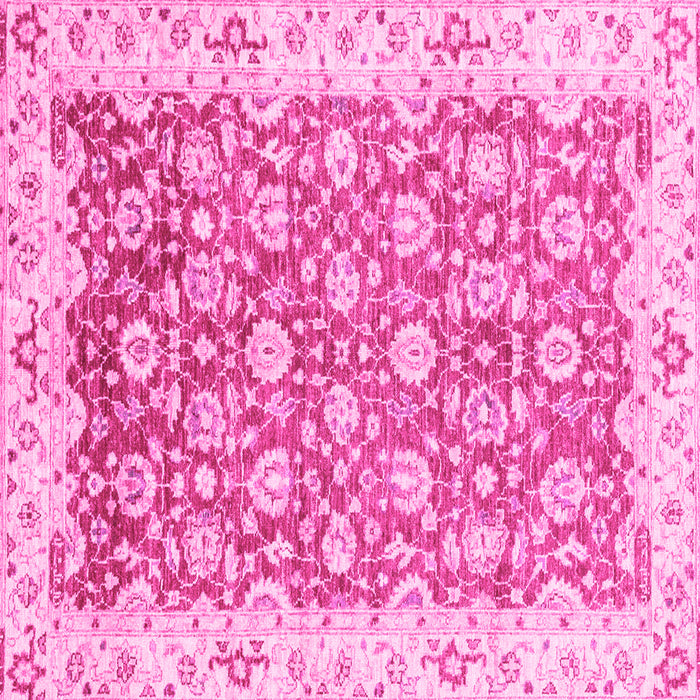 Square Machine Washable Oriental Pink Modern Rug, wshabs3936pnk