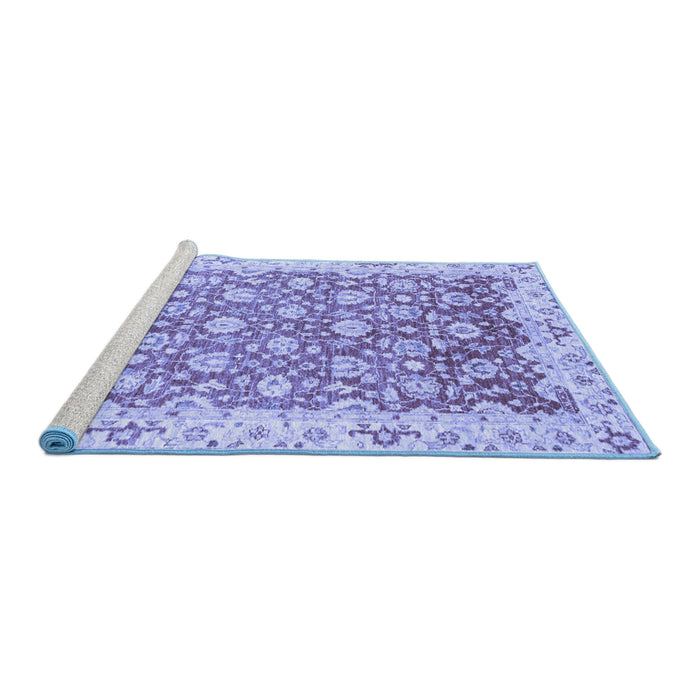 Sideview of Machine Washable Oriental Blue Modern Rug, wshabs3936blu