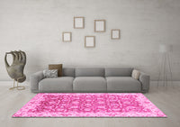 Machine Washable Oriental Pink Modern Rug, wshabs3936pnk