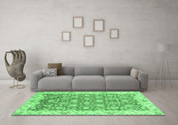 Machine Washable Oriental Emerald Green Modern Rug, wshabs3936emgrn