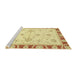 Sideview of Machine Washable Abstract Yellow Rug, wshabs3937